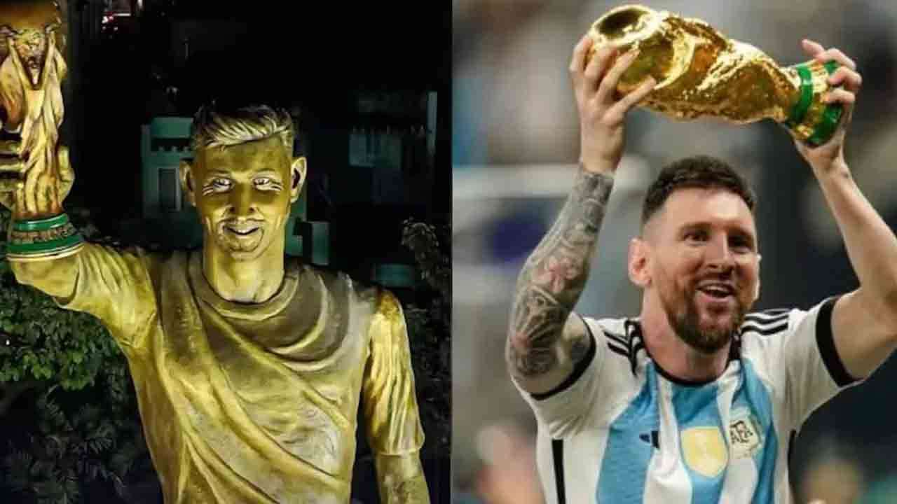 கொல்கத்தாவில் தனது 70 அடி உயர சிலையை திறந்து வைத்த மெஸ்ஸி  