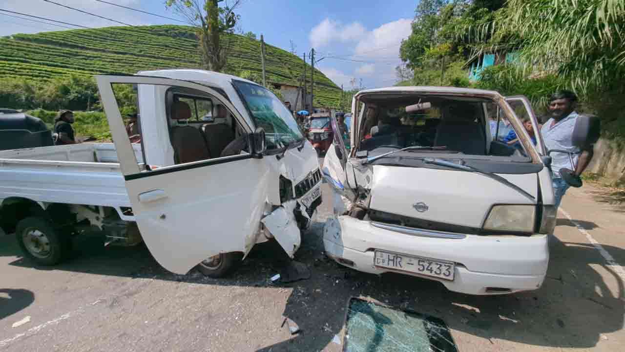 ஹட்டனில் லொறி - வேன் மோதி விபத்து: இருவர் படுகாயம்