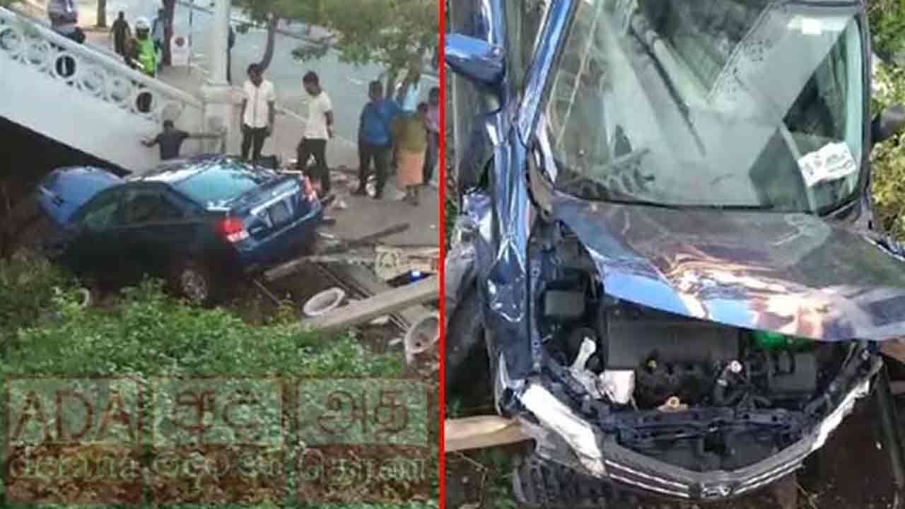 லேக் ஹவுஸ் கட்டிடத்தில் மோதி கார் விபத்து