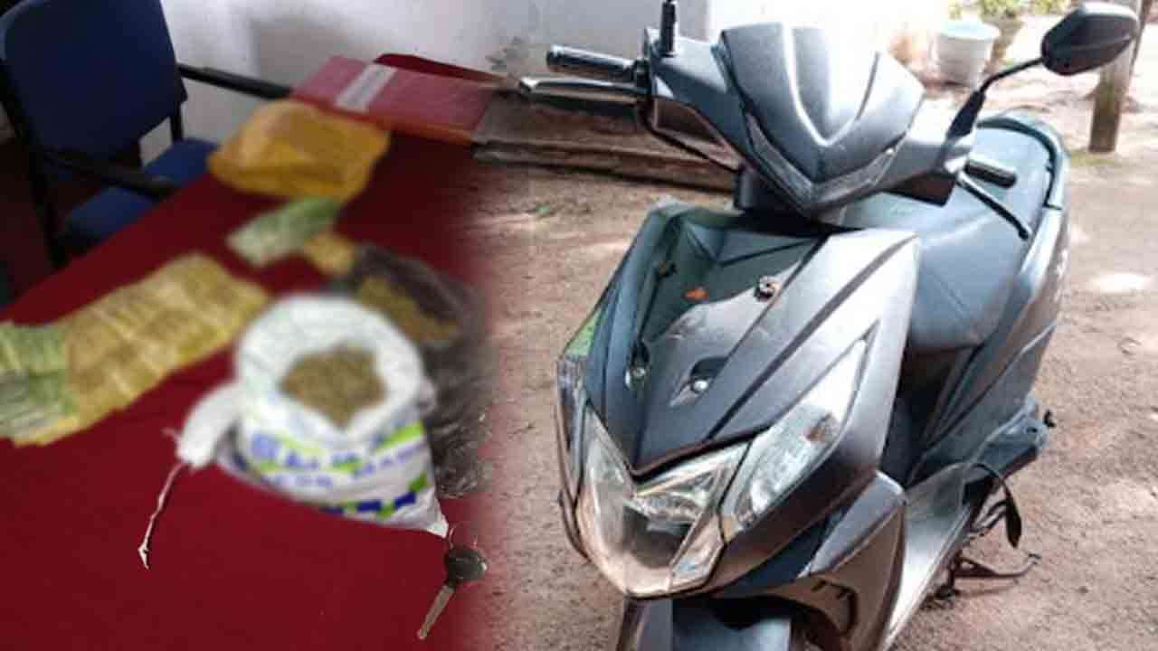 மோட்டர் சைக்கிளில் கஞ்சா கடத்திய பெண் உட்பட இருவர் கைது!