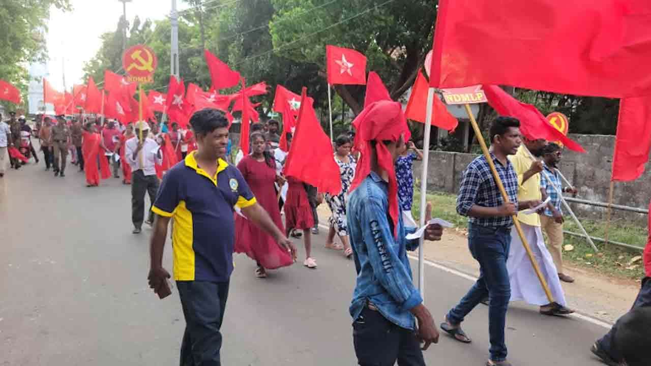 புதிய ஜனநாயக மாக்சிச லெனினிசக் கட்சியின் புரட்சிகர மே தின பேரணி