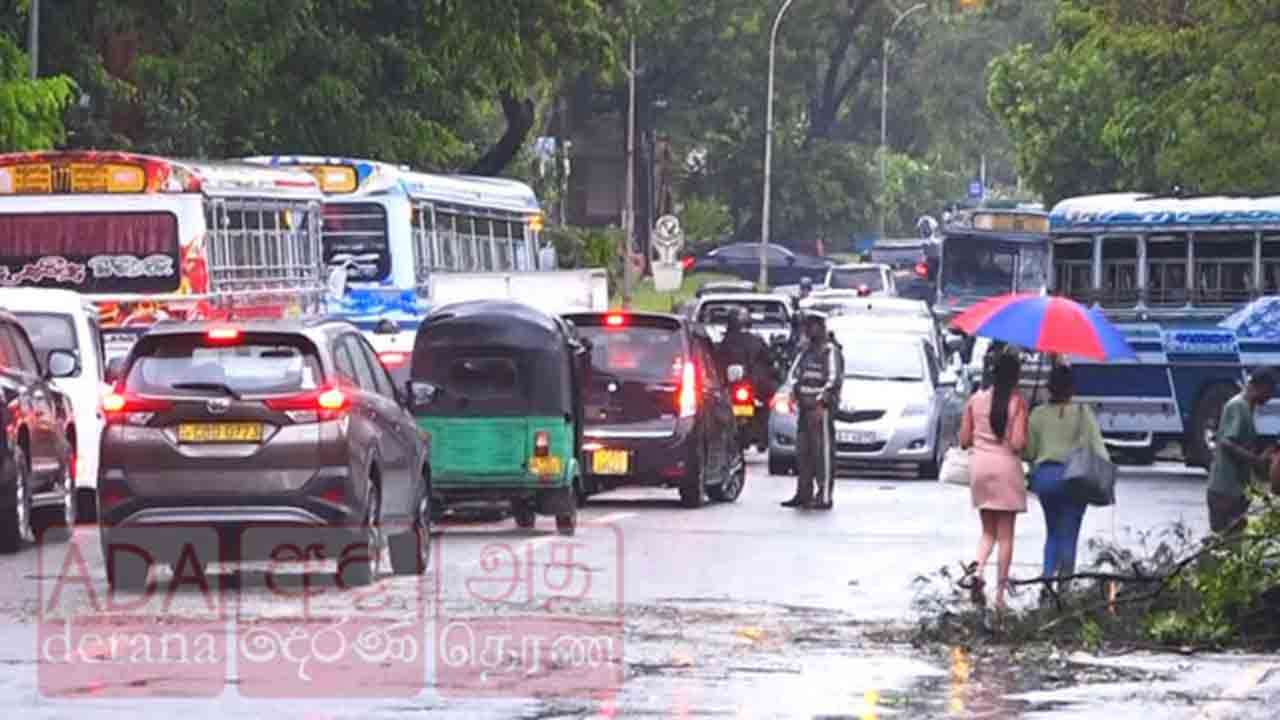 முறிந்து விழுந்த மரங்கள் - கொழும்பில் போக்குவரத்து பாதிப்பு