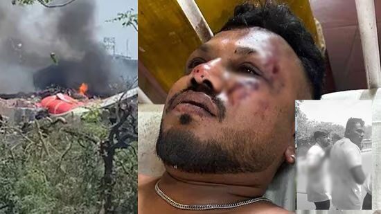  உருக்குலைந்த விமானத்தில் இருந்து நடந்து வந்த நபர்..! உயிர் பிழைத்த அதிசயம்!