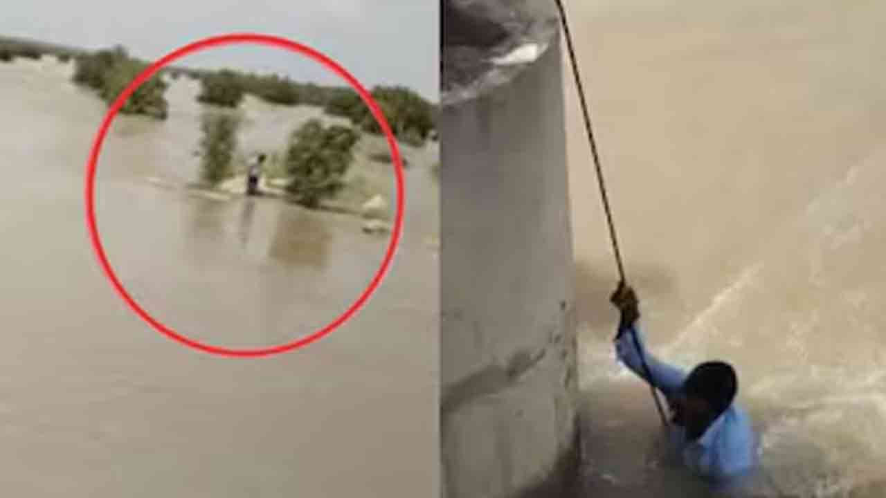 ஆற்றில் கணவனை தள்ளிவிட்ட மனைவி?