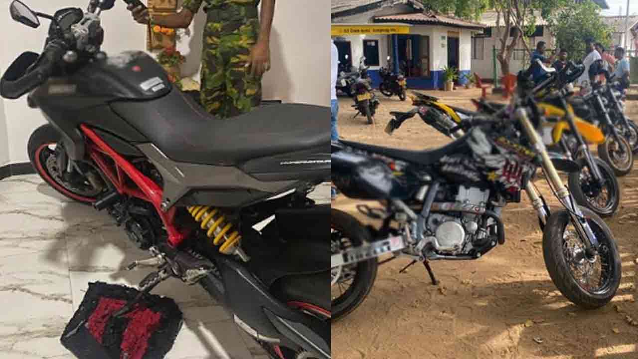 உயர் சக்தி கொண்ட மோட்டார் சைக்கிள்களுடன் நால்வர் கைது