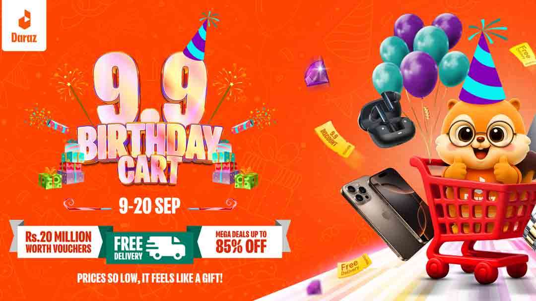 9.9 Birthday Cart Sale ஊக்குவிப்புடன் 9 ஆண்டுகள் நிறைவைக் கொண்டாடும் Daraz Sri Lanka மிகக் குறைந்த விலைகளுடன், அன்பளிப்பாகவே பெற்றுக்கொள்ளும் உணர்வை ஏற்படுத்துகிறது