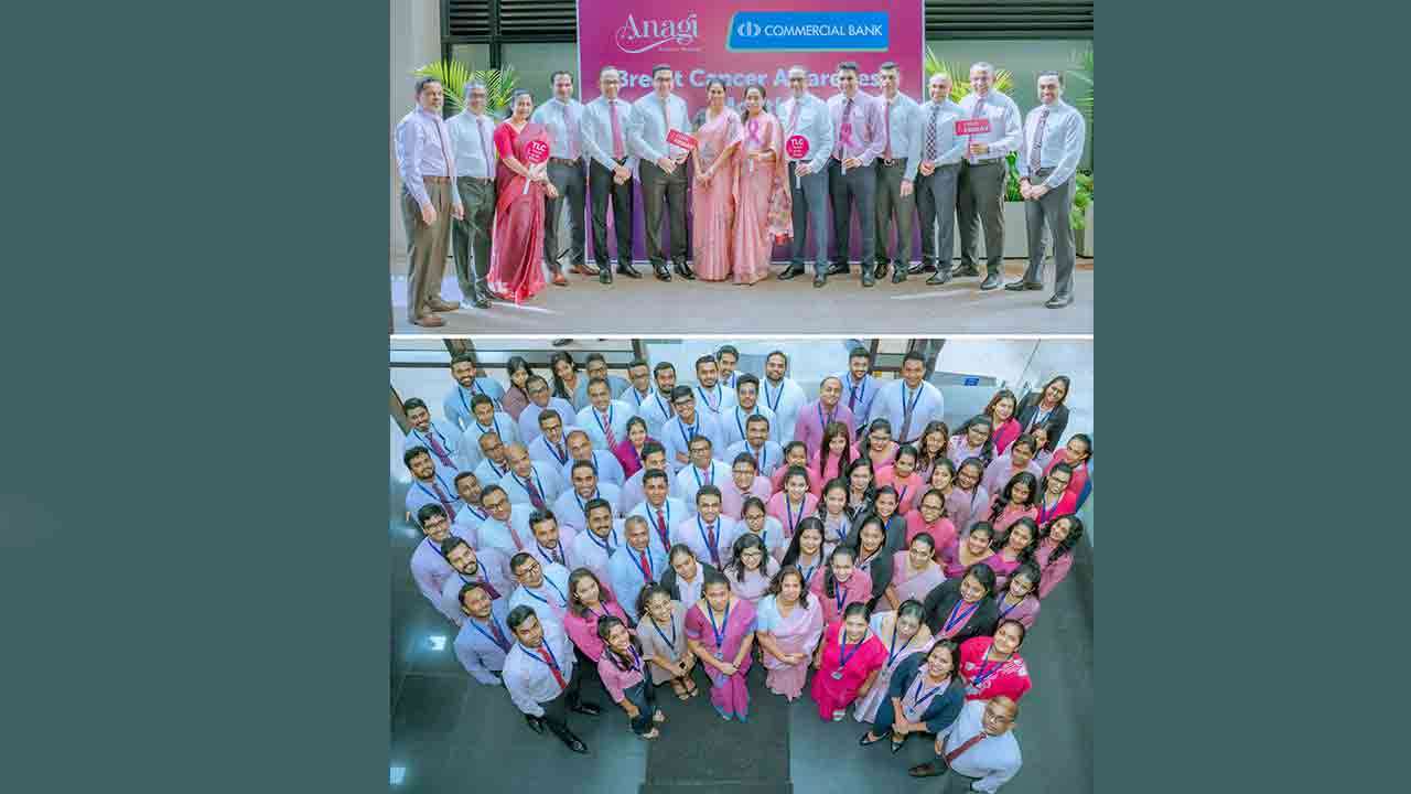 மார்பகப் புற்றுநோய் விழிப்புணர்வு மற்றும் பெண்களின் மேம்பாட்டுக்கு ஆதரவளிக்கும் முகமாக இளஞ்சிவப்பு நிறத்தில் ஒன்றிணைந்த கொமர்ஷல் வங்கி ஊழியர்கள்