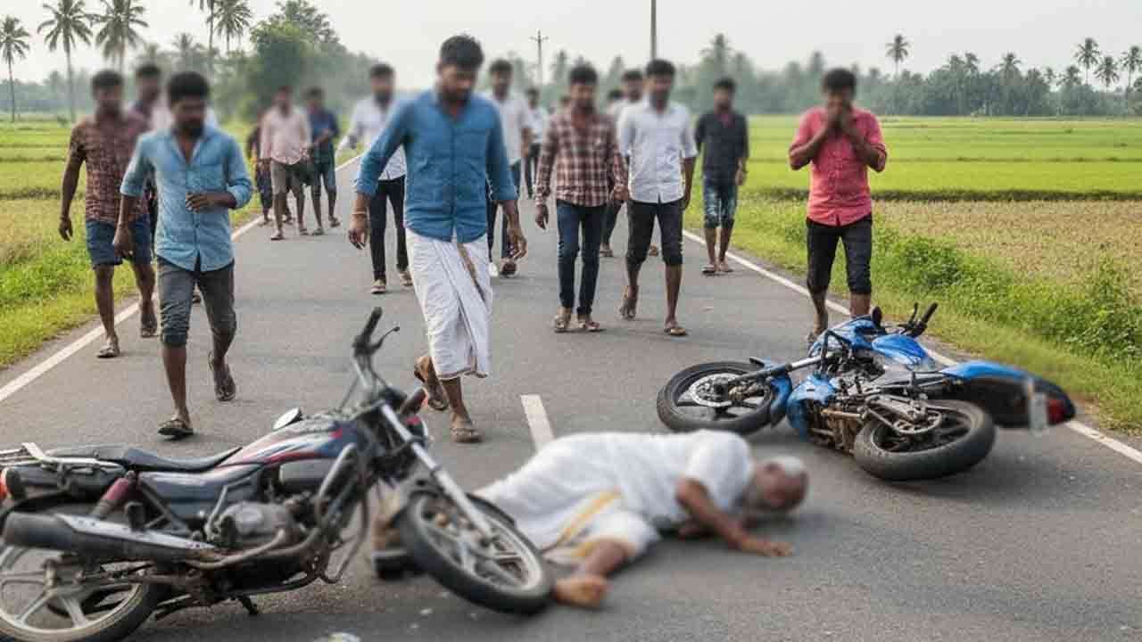 மோட்டார் சைக்கிள் வீதியில் வந்ததால் நிலை குலைந்து விழுந்த முதியவர் பலி!