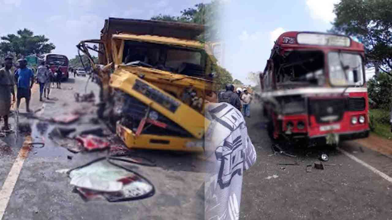 கிளிநொச்சியில் பேருந்து - டிப்பர் மோதி விபத்து!