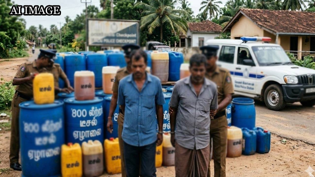 800 லிட்டர் டீசலுடன் ஏழாலை பகுதியில் இருவர் கைது!
