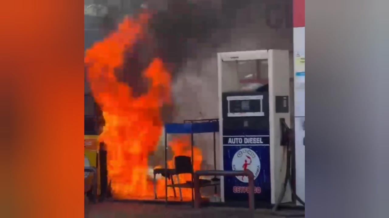 எரிபொருள் நிரப்பு நிலையத்தில் தீ விபத்து