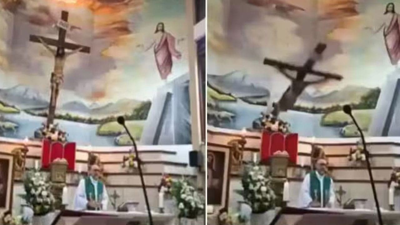 தேவாலயத்தில் பெரிய சிலுவை சரிந்து விழுந்து அருட்தந்தை பலி!