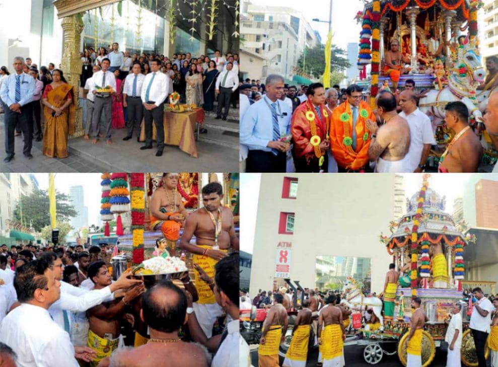 செலான் வங்கியின் சிரேஷ்ட நிர்வாகத்தினரும் ஊழியர்களும் ஆடிவேல் தேர்பவனியை பக்தியுடன் வரவேற்றனர்