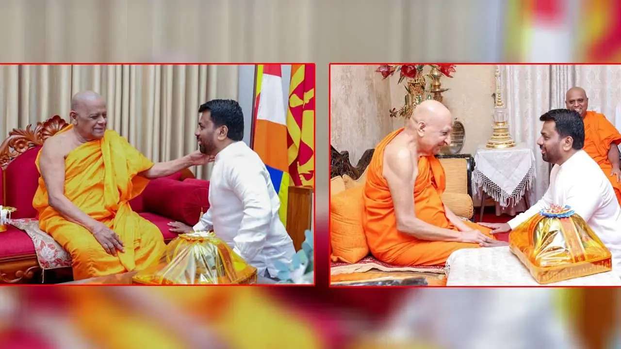 மகா சங்கத்தினரை சந்தித்து ஆசி பெற்ற ஜனாதிபதி!