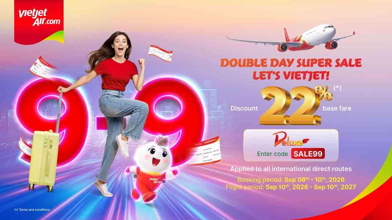 Vietjet இன் மூன்று நாள் 9.9 sale ஊடாக வியட்னாமுக்கான விமானப் பயணச் சீட்டுகள் USD90 எனும் கட்டணத்திலிருந்து கிடைக்கின்றன