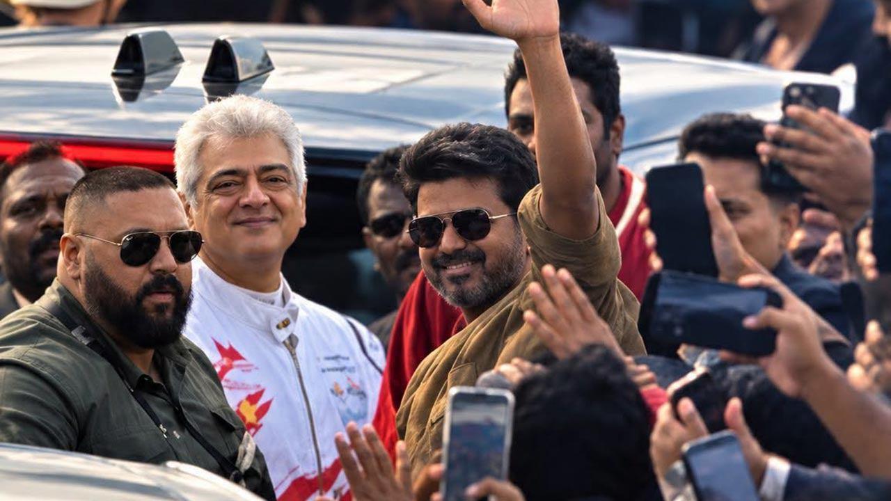 தல அஜித்தை ஆரத்தழுவி முத்தமிட்ட முதல்வர் விஜய்!