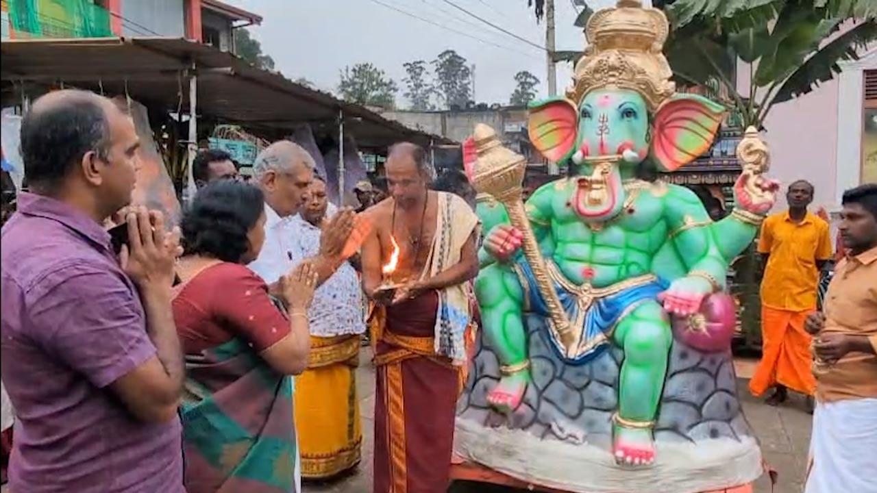 கொட்டகலை மாணிக்கப்பிள்ளையார் ஆலய முன்றலில் விநாயகர் சிலைகள் கையளிப்பு!