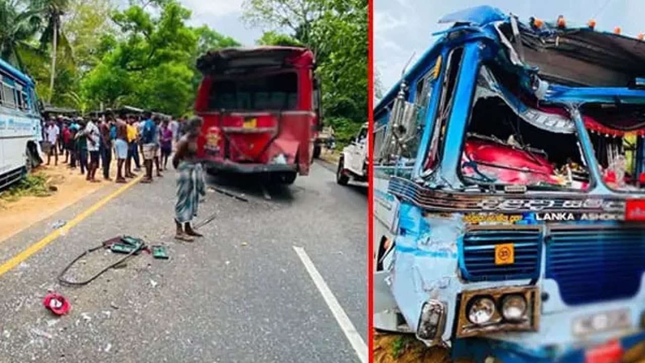 இரண்டு பேருந்துகள் ஒன்றுடன் ஒன்று மோதி விபத்து - அறுவர் வைத்தியசாலையில்