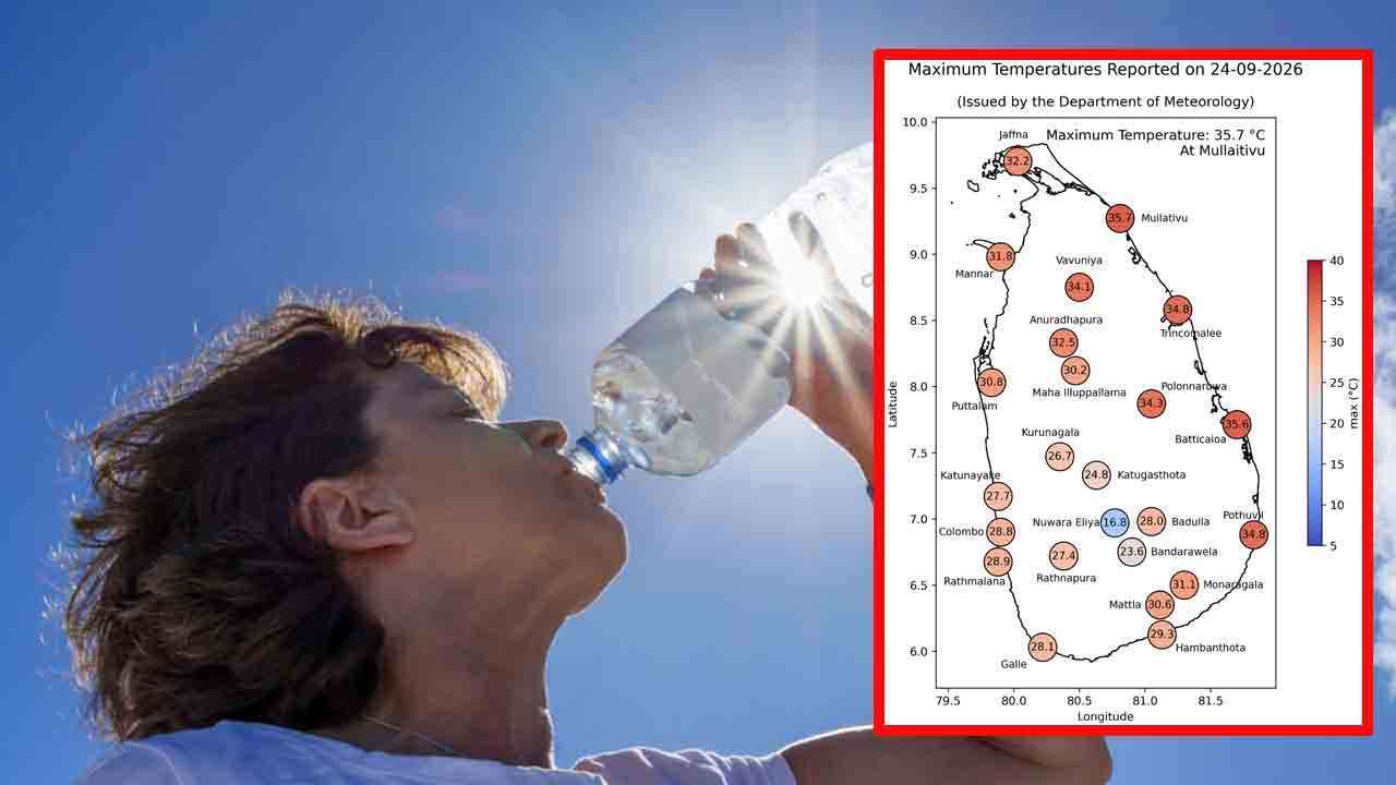 முல்லைத்தீவில் வெப்பநிலை 35.7 பாகை செல்சியஸ்
