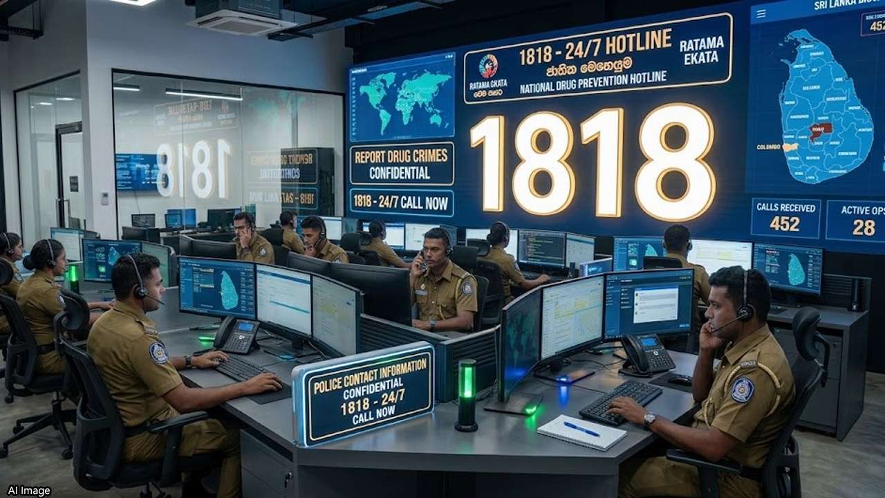போதைப்பொருள் பற்றி அறிவிப்பதற்கான '1818' அவசர சேவை இனி 24 மணிநேரமும்!