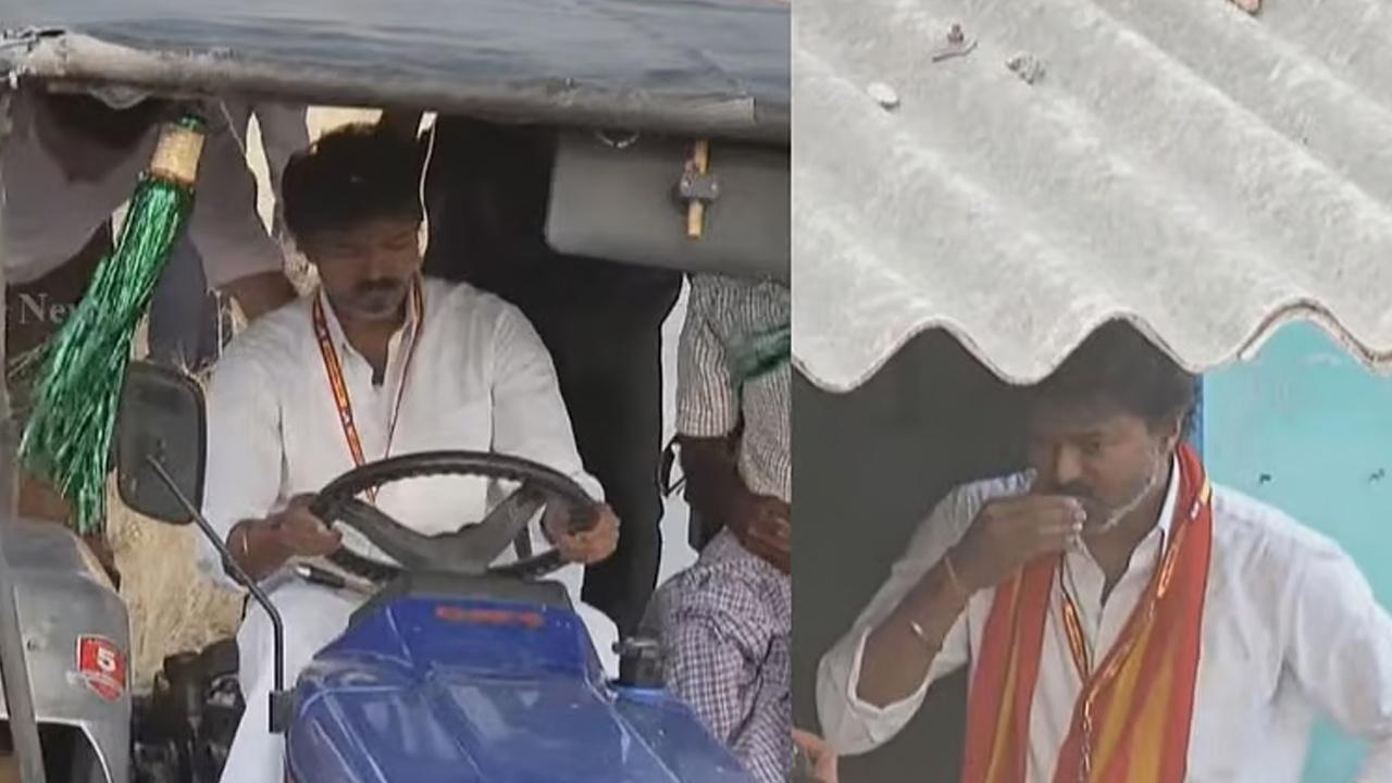 டீக்கடையில் தேநீர் அருந்தி, டிராக்டர் ஓட்டி வாக்கு சேகரிப்பில் ஈடுபட்ட தமிழக முதலமைச்சர்!
