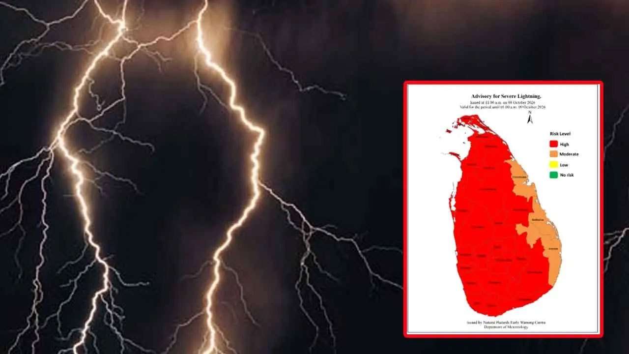 8 மாகாணங்களுக்கு பலத்த மின்னல் தொடர்பில் எச்சரிக்கை அறிவித்தல்!